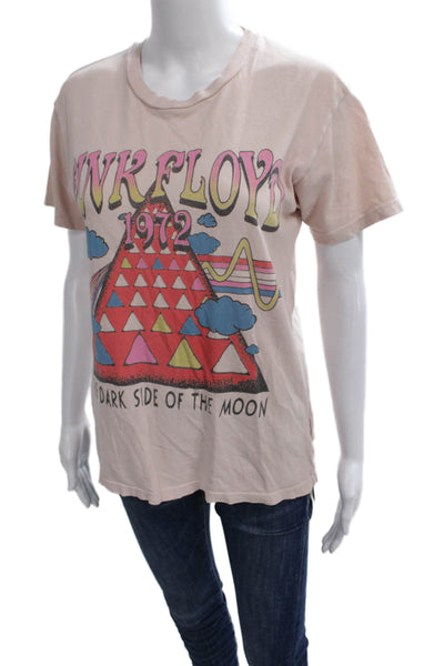 Daydreamer Womens Casual Graphic Cotton T Shirt Beige Short Sleeve Size S