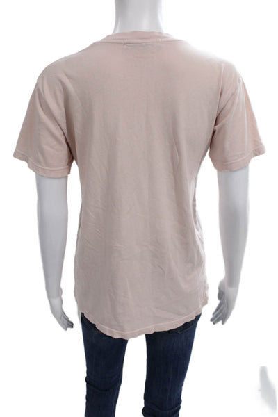 Daydreamer Womens Casual Graphic Cotton T Shirt Beige Short Sleeve Size S