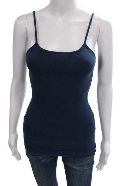 Michael Stars Womens Blue Jersey Square Neck Tank Sleeveless Size One Size