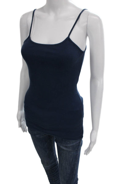 Michael Stars Womens Blue Jersey Square Neck Tank Sleeveless Size One Size
