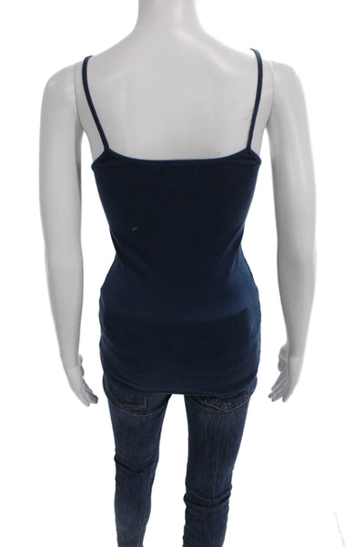 Michael Stars Womens Blue Jersey Square Neck Tank Sleeveless Size One Size
