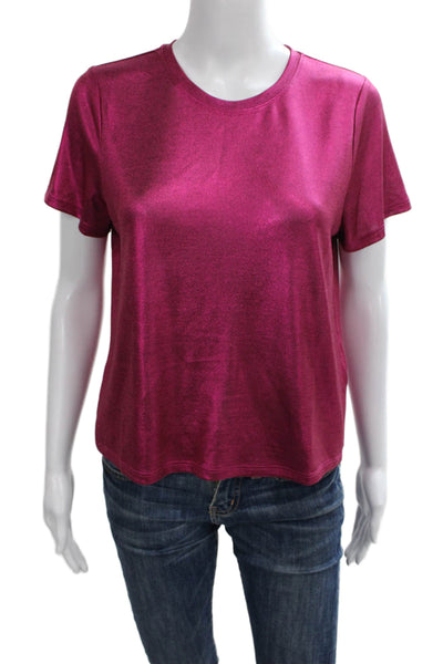 Porridge Anthropologie Women Basic Pink Crew Neck Short Sleeve T-Shirt Size S