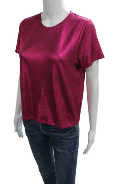 Porridge Anthropologie Women Basic Pink Crew Neck Short Sleeve T-Shirt Size S