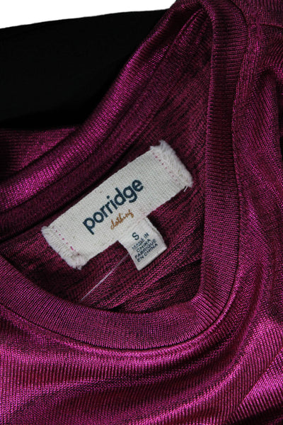Porridge Anthropologie Women Basic Pink Crew Neck Short Sleeve T-Shirt Size S