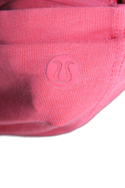 Lululemon Women Red Basic T-Shirt Short Sleeve Crew Neck Polyester Blend Size 8