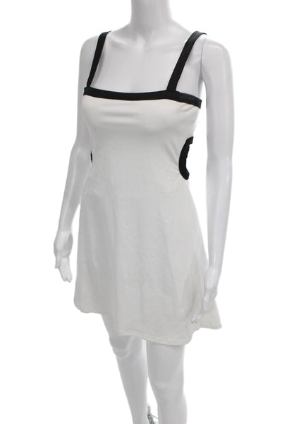 Beach Riot Womens Mini Romper Sleeveless Square Neck White Polyester Size M