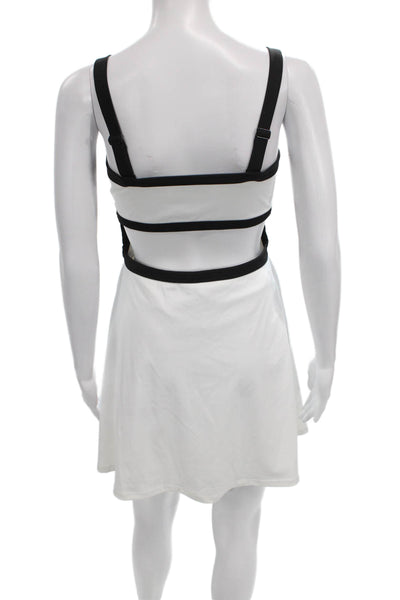 Beach Riot Womens Mini Romper Sleeveless Square Neck White Polyester Size M