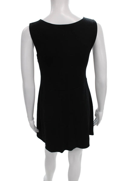 Leset Womens Mini Sleeveless Scoop Neck Black Dress Viscose Size M
