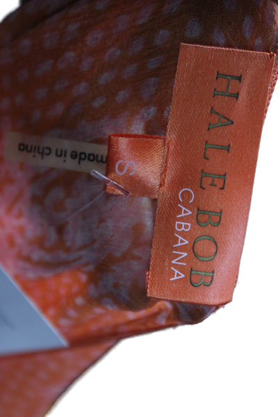 Hale Bob Cabana Women Silk Paisley Kaftan Cover Up Orange Size S