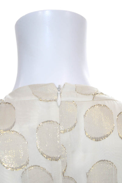 Kate Spade New York Womens Sheath Tweed Dress Ivory Sleeveless Size 8
