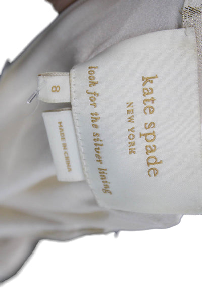 Kate Spade New York Womens Sheath Tweed Dress Ivory Sleeveless Size 8