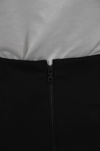 Alice + Olivia Womens Black Mini Skirt Polyester Zip Knee Length Size 4