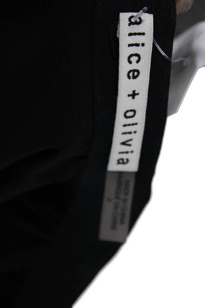 Alice + Olivia Womens Black Mini Skirt Polyester Zip Knee Length Size 4