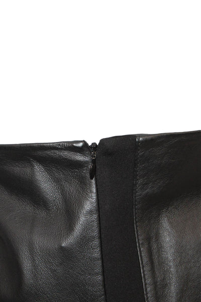BB Dakota Womens Leather Straight Pencil Knee Length Black Zip Skirt Size 6