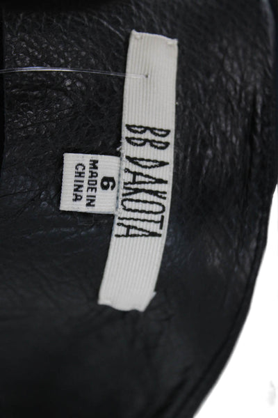 BB Dakota Womens Leather Straight Pencil Knee Length Black Zip Skirt Size 6