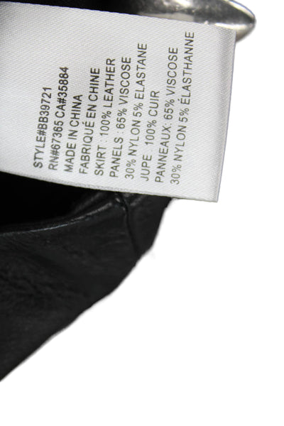 BB Dakota Womens Leather Straight Pencil Knee Length Black Zip Skirt Size 6