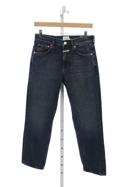 Closed Womens Straight Jeans Blue 100% Cotton Button Mid Rise Size 24