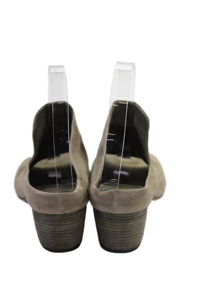 Officine Creative Womens Suede Open Toe Heels Beige Size 37.5 7.5