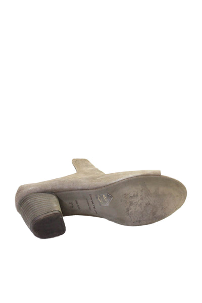Officine Creative Womens Suede Open Toe Heels Beige Size 37.5 7.5