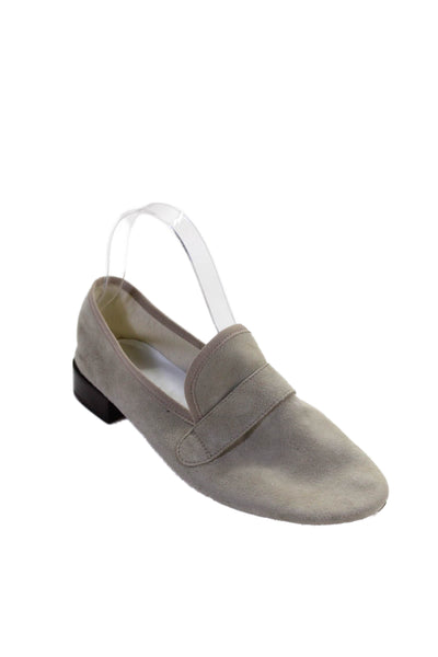 Repetto Womens Suede Slip On Loafers Gray Size 39 9