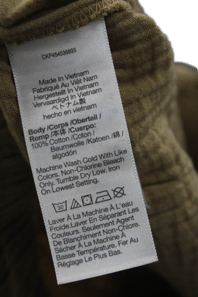 Madewell Women Cropped Beige Cotton Drawstring Pants Size 2XS