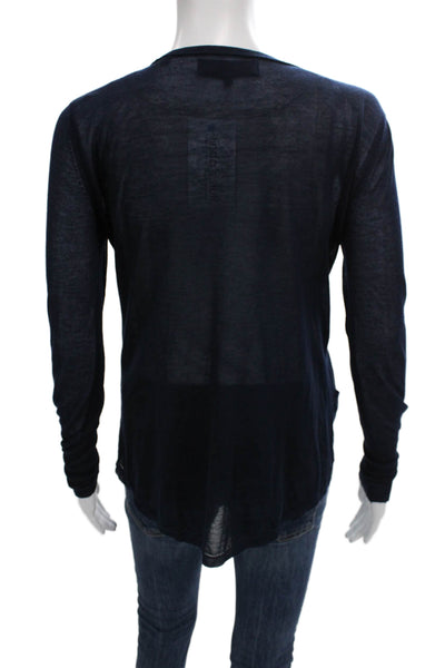 Rag & Bone Womens V-Neck Long Sleeve Cardigan Blue Size 0
