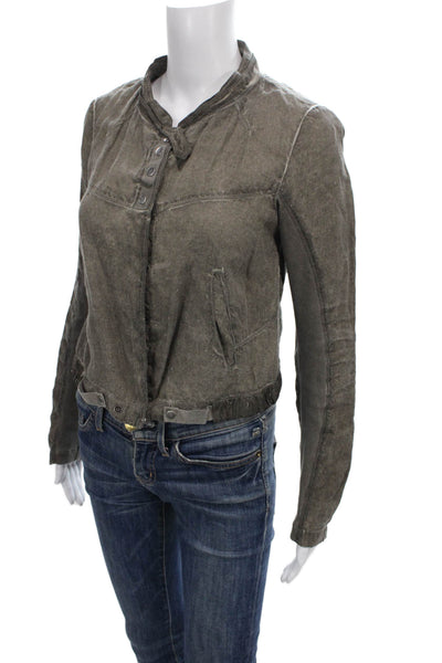 Transit Par Such Womens Linen Gray Basic Jacket Button Casual Size 2