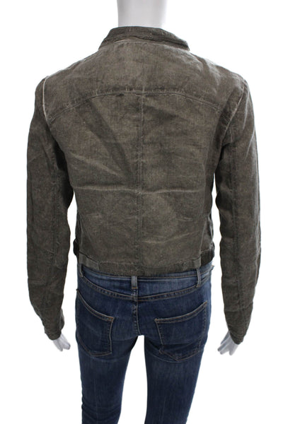 Transit Par Such Womens Linen Gray Basic Jacket Button Casual Size 2