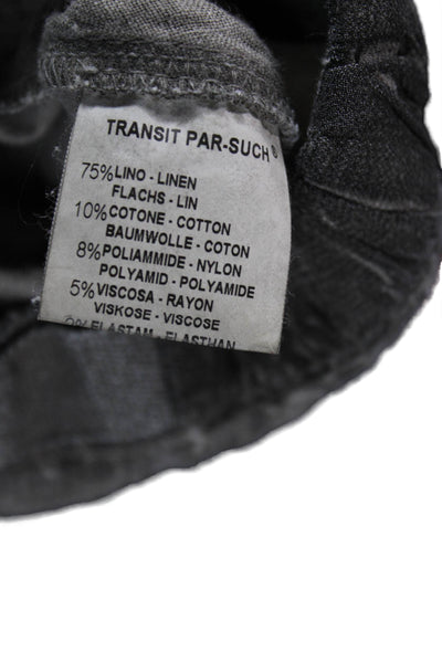 Transit Par Such Womens Linen Gray Basic Jacket Button Casual Size 2