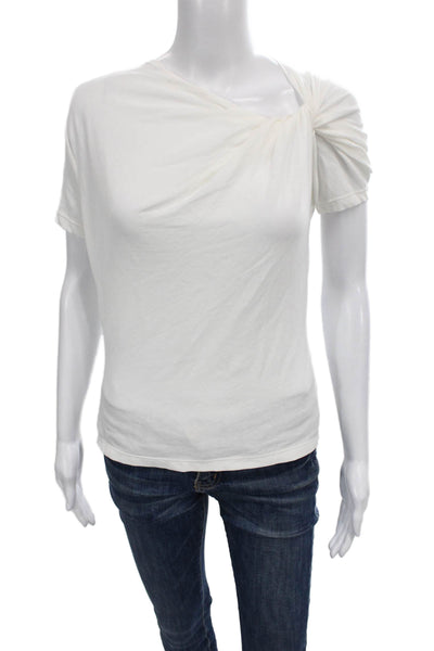 A.L.C. Womens Basic T-Shirt White Cotton Round Neck Short Sleeve Size XS