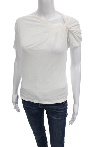 A.L.C. Womens Basic T-Shirt White Cotton Round Neck Short Sleeve Size XS