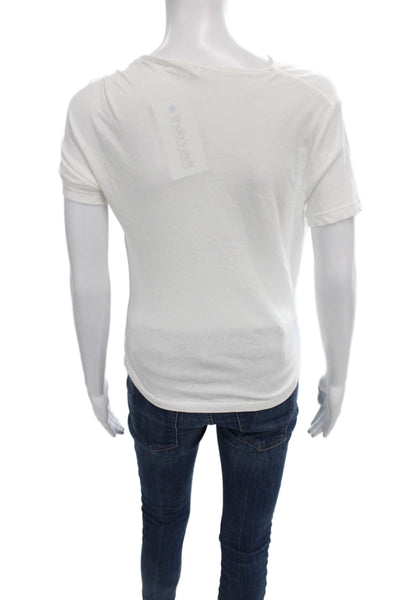 A.L.C. Womens Basic T-Shirt White Cotton Round Neck Short Sleeve Size XS
