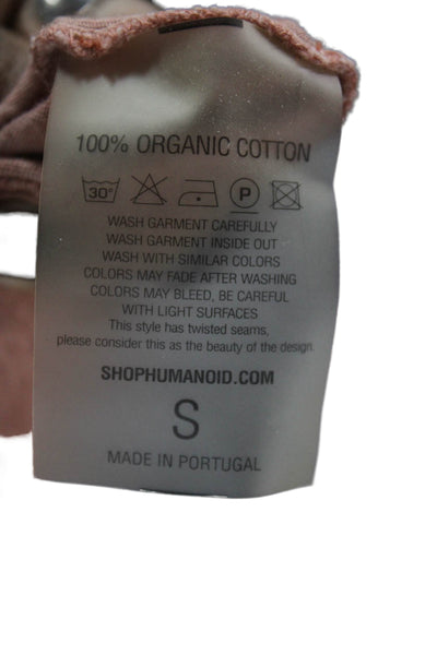 Humanoid Womens Basic Orange Organic Cotton Sleeveless Tank Round Neck Size S