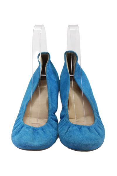 J Crew Women's Round Toe Slip-On Ballet Flats Shoes Blue Size 7.5