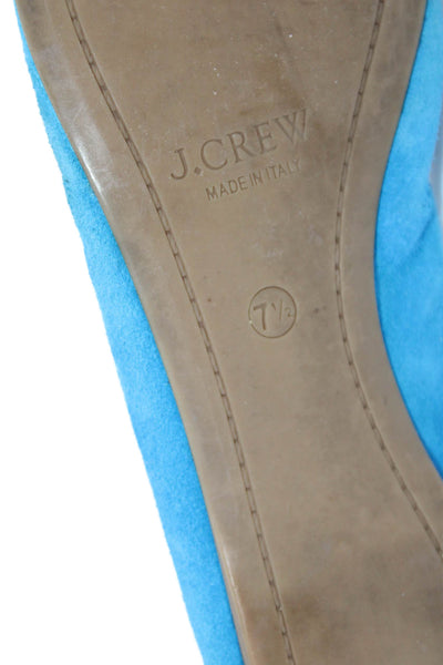 J Crew Women's Round Toe Slip-On Ballet Flats Shoes Blue Size 7.5