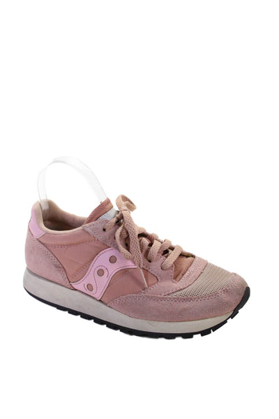 Saucony Women's Lace Up Suede Rubber Sole Trainer Sneakers Pink Size 7.5