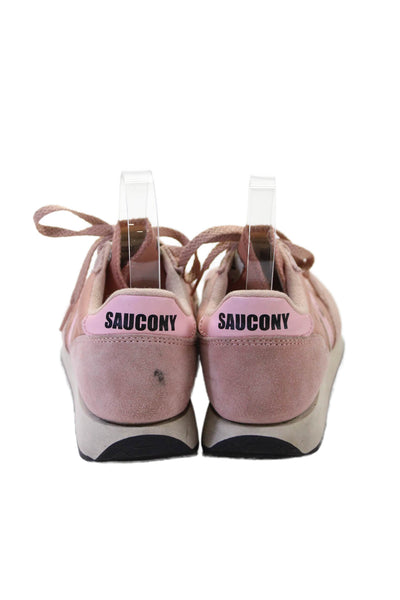 Saucony Women's Lace Up Suede Rubber Sole Trainer Sneakers Pink Size 7.5
