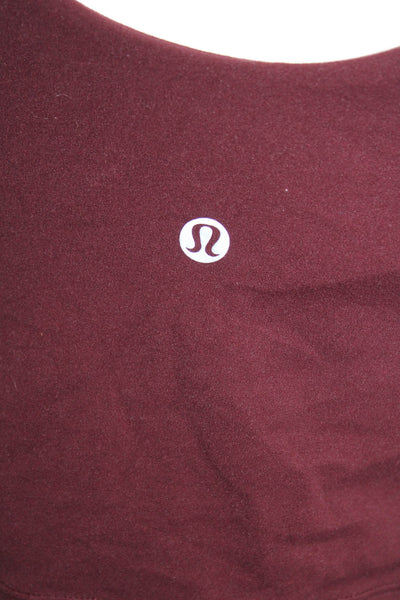 Lululemon Women Cropped V-Neck Tank Red Sleeveless Polyester Blend Size S