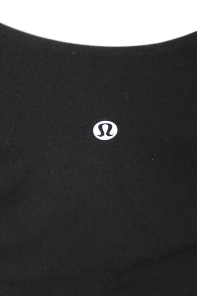 Lululemon Womens Cropped V-Neck Sleeveless Tank Black Polyester Blend Size S