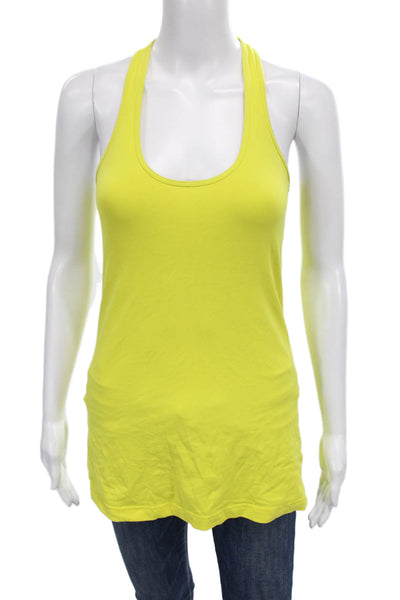 Lululemon Women Yellow Basic Tank Scoop Neck Sleeveless Pullover Size S