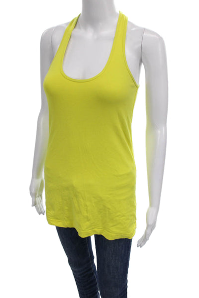 Lululemon Women Yellow Basic Tank Scoop Neck Sleeveless Pullover Size S
