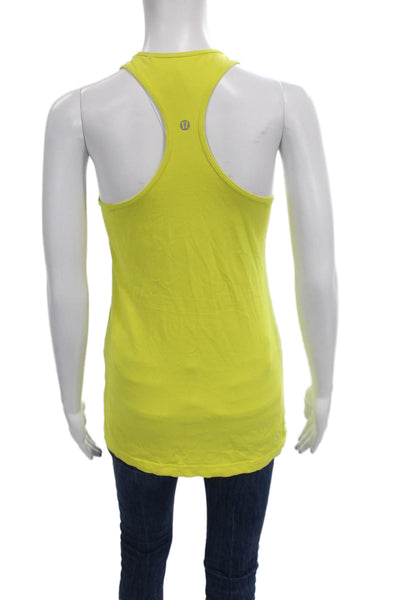 Lululemon Women Yellow Basic Tank Scoop Neck Sleeveless Pullover Size S