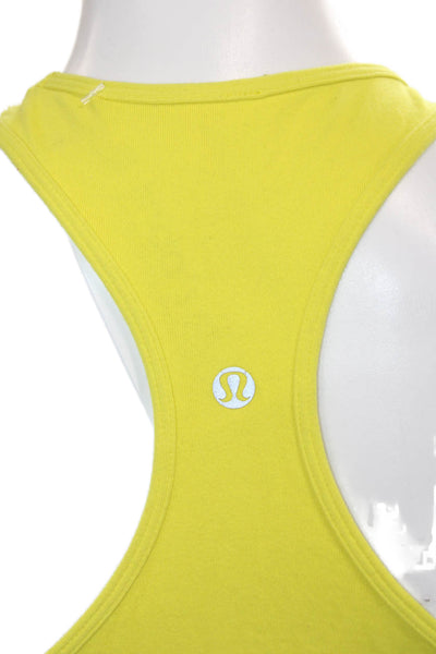 Lululemon Women Yellow Basic Tank Scoop Neck Sleeveless Pullover Size S