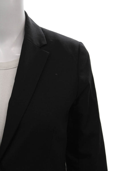 J Crew Womens Black Wool Blazer Long Sleeve Button Front Size 4