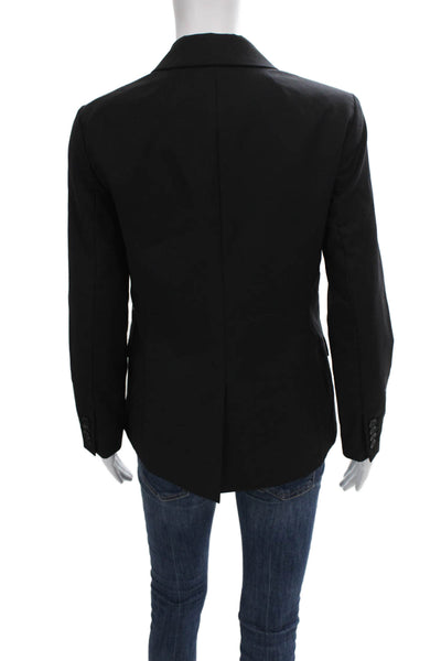J Crew Womens Black Wool Blazer Long Sleeve Button Front Size 4