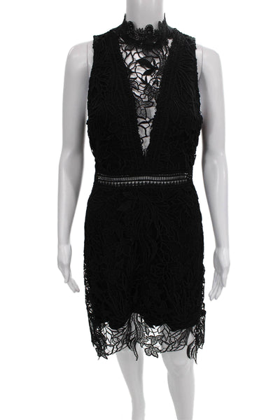 ASTR Womens Bodycon Black Mock Neck Midi Sleeveless Dress Polyester Zip Size M