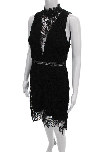 ASTR Womens Bodycon Black Mock Neck Midi Sleeveless Dress Polyester Zip Size M