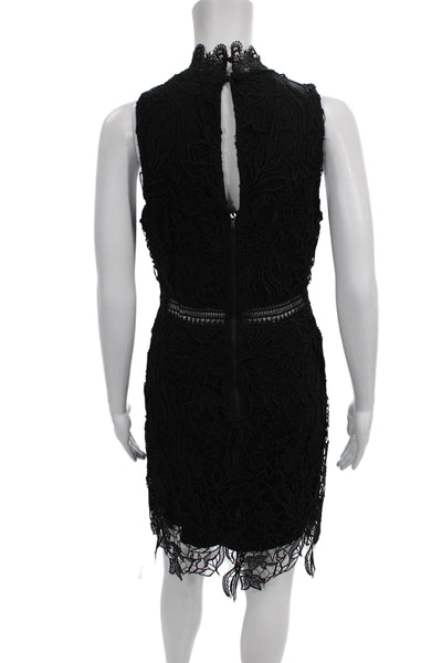 ASTR Womens Bodycon Black Mock Neck Midi Sleeveless Dress Polyester Zip Size M