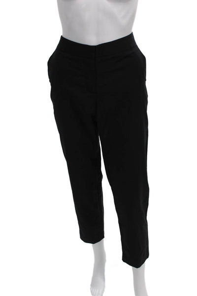 J Crew Womens Cropped Wool Pants Black Zip Inseam 28in Size 4