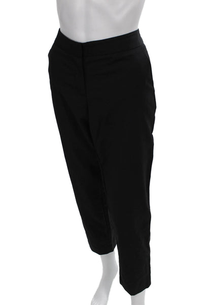 J Crew Womens Cropped Wool Pants Black Zip Inseam 28in Size 4